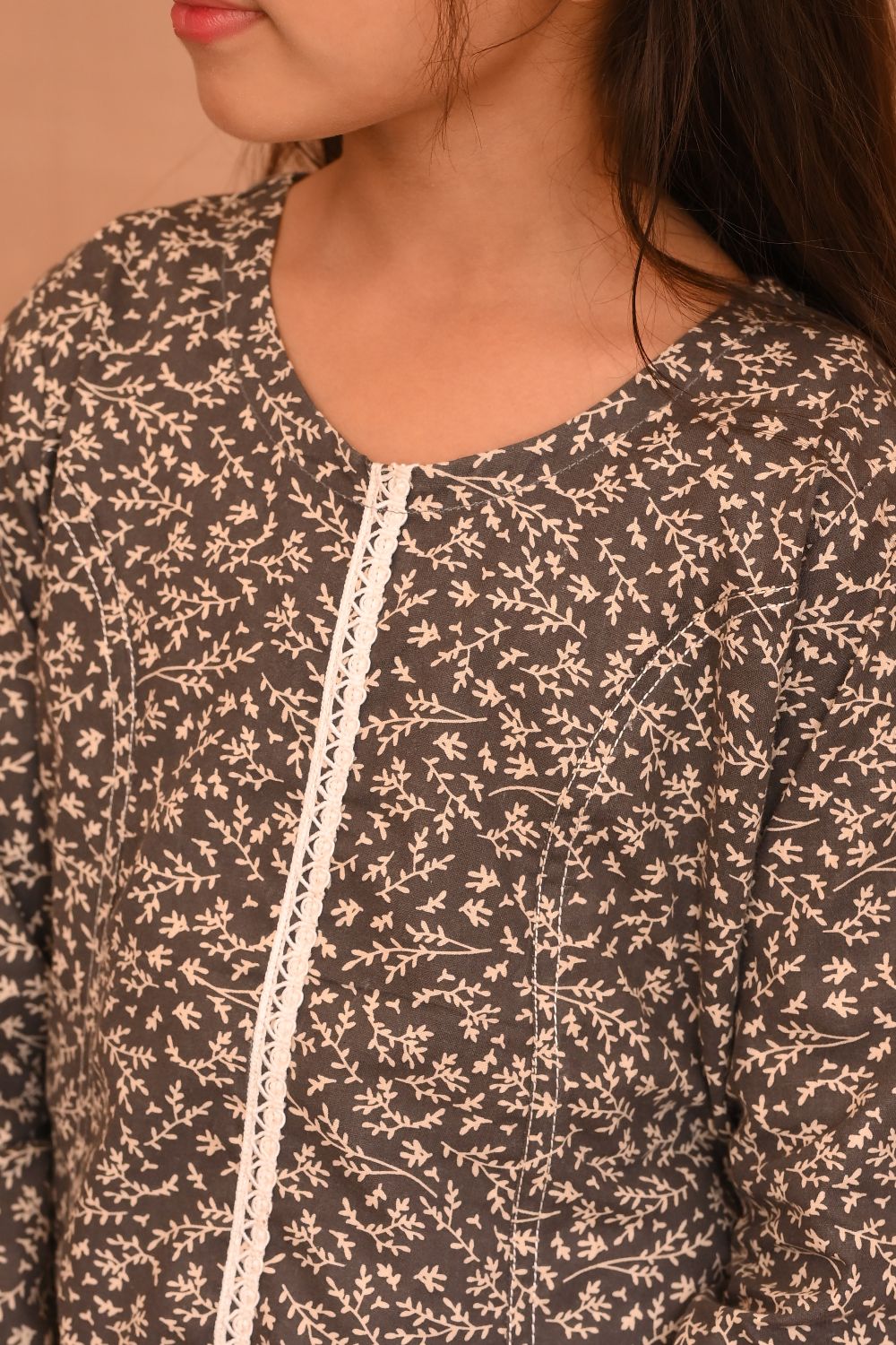 Black Floral Shirt & White Trouser Set