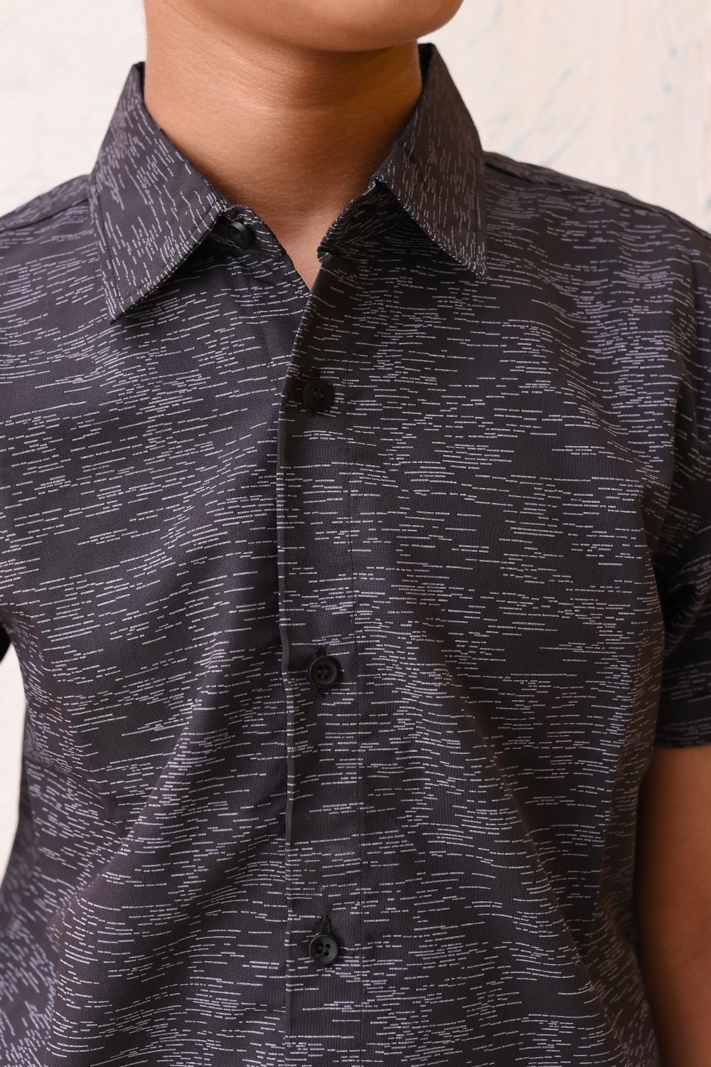 Black Printed Half Sleeves Shirt