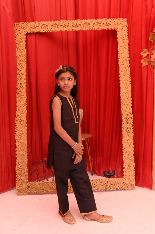 Black Shirt & Farshi Shalwar Set
