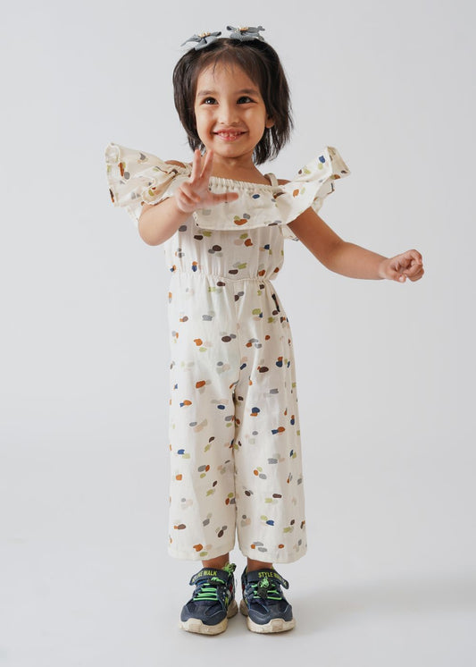 White Dotted Jumpsuit