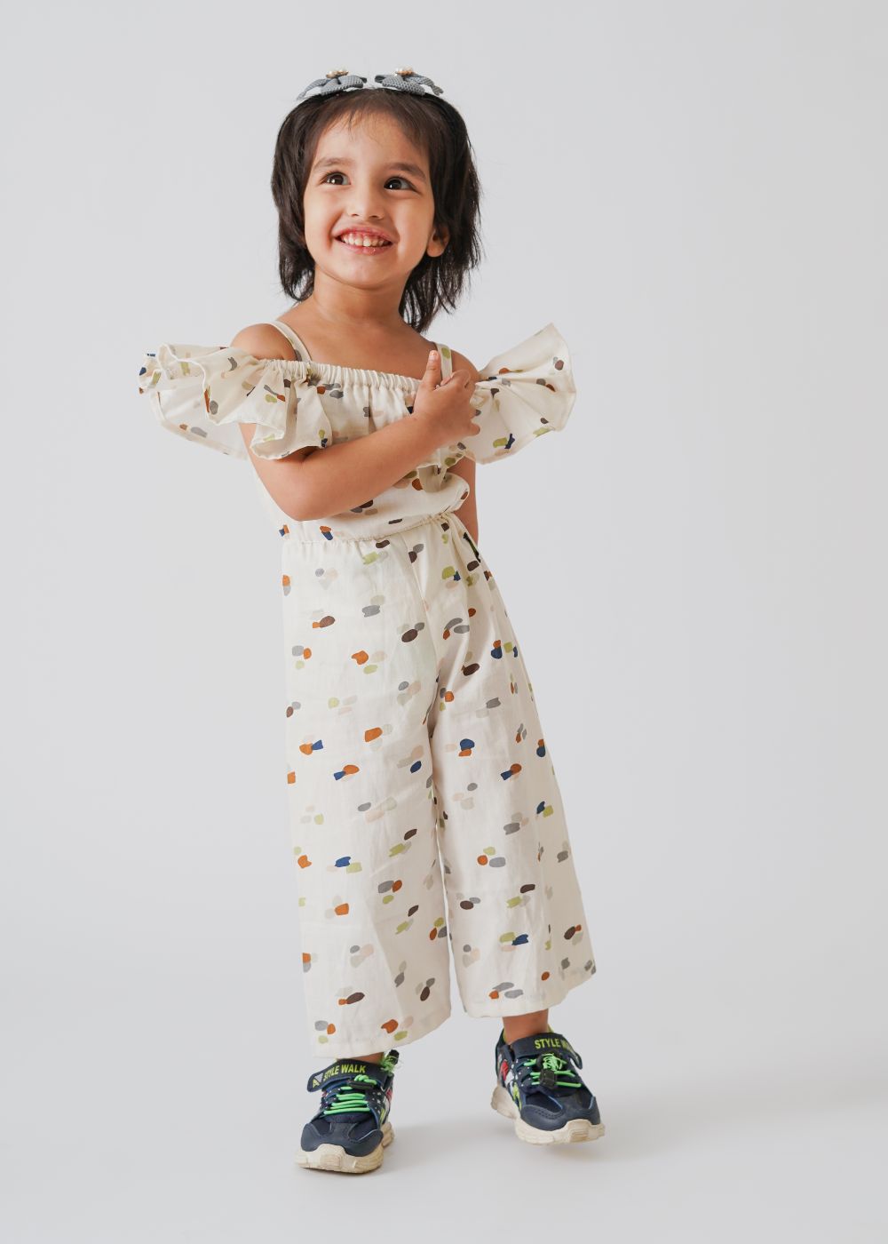 White Dotted Jumpsuit