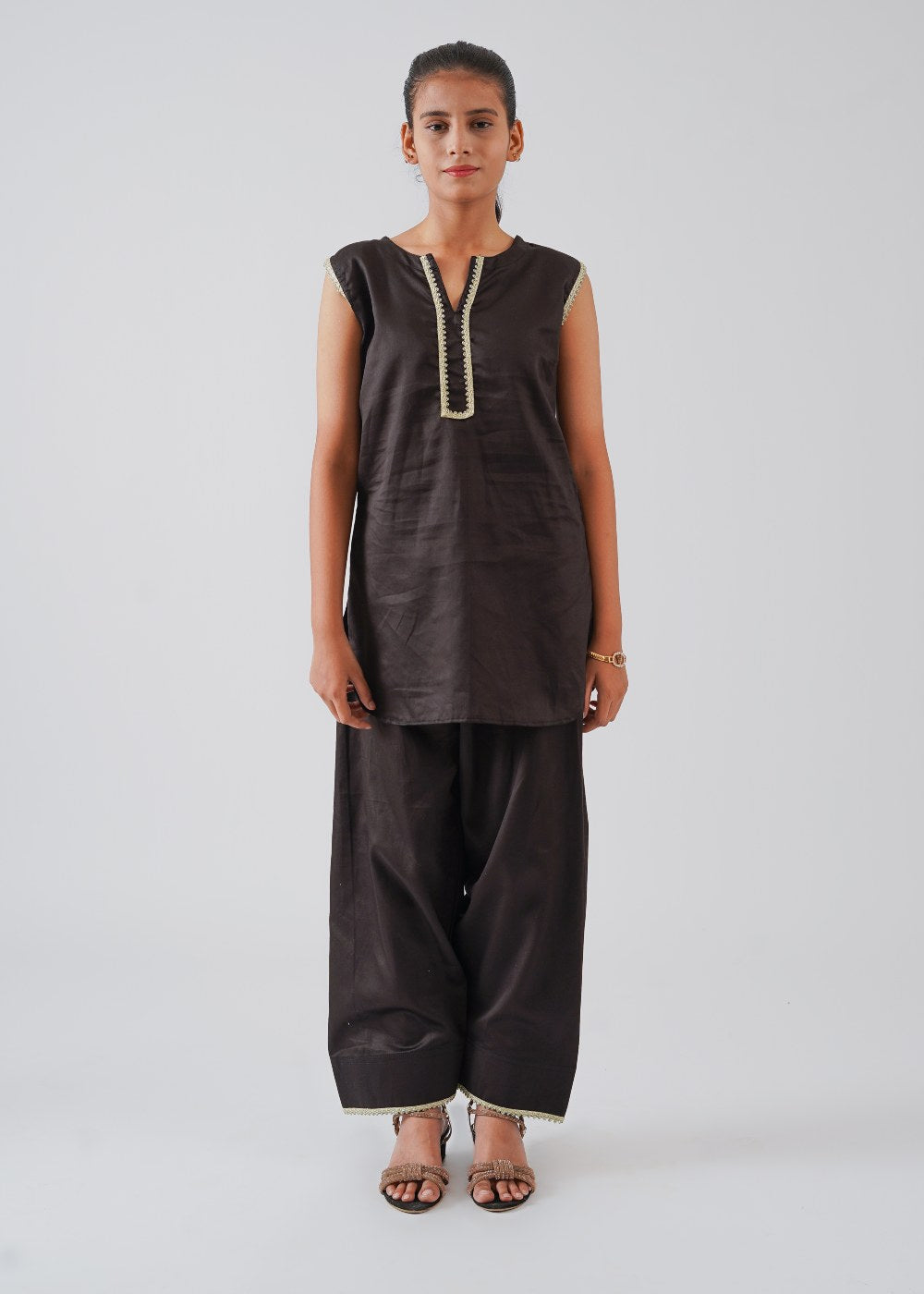 Black Shirt & Farshi Shalwar Set