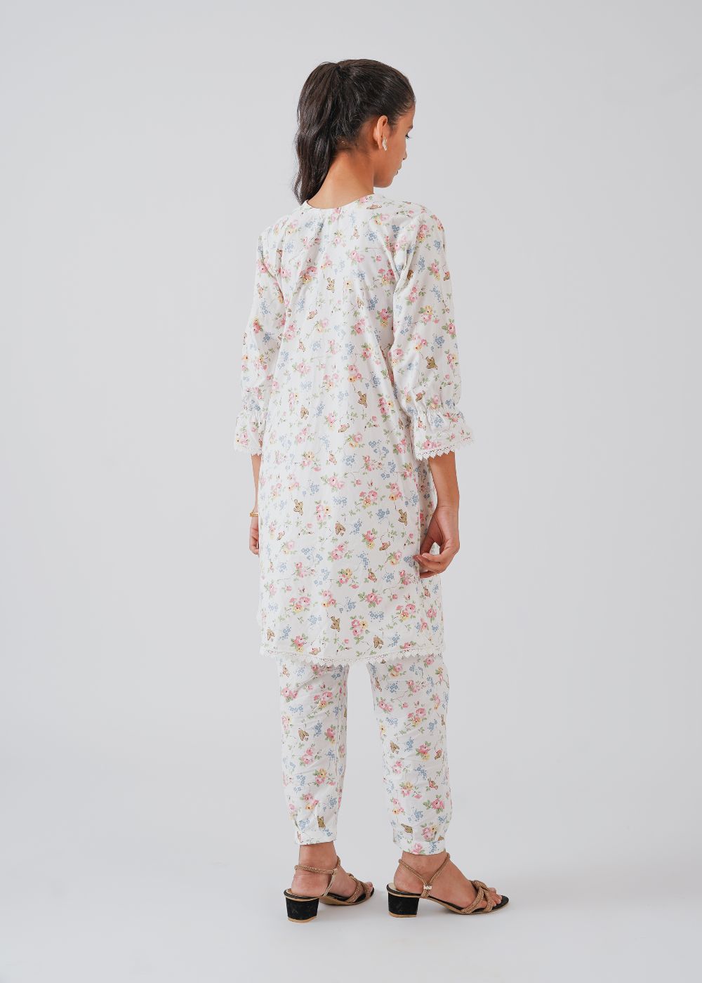 White Floral Printed Co-ord Set