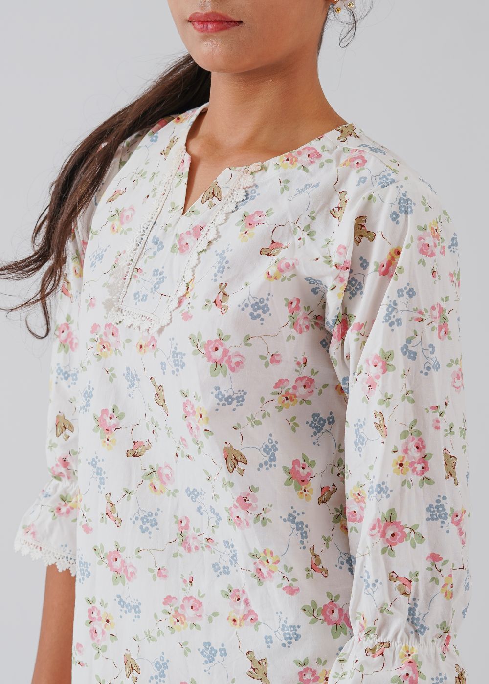 White Floral Printed Co-ord Set