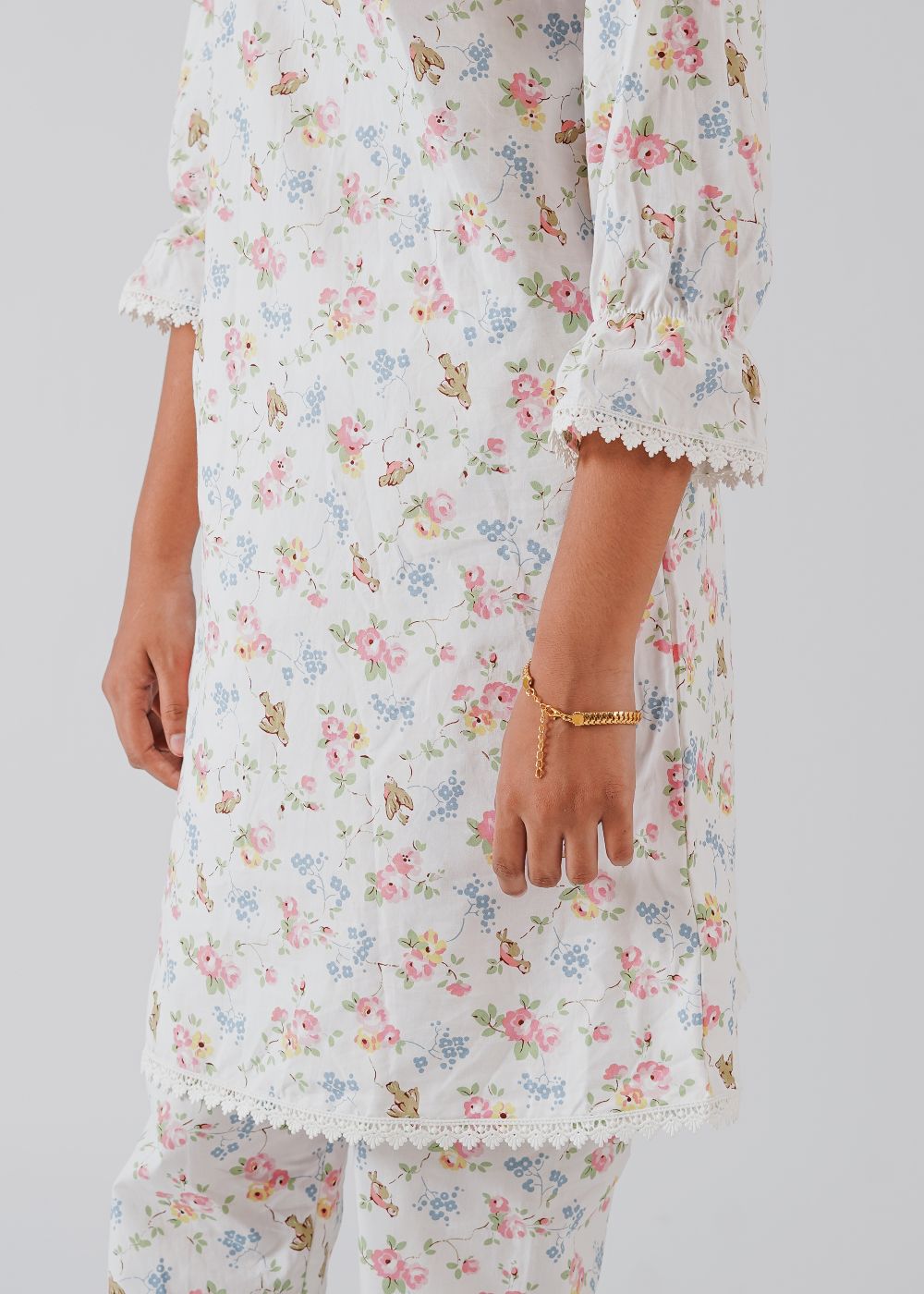White Floral Printed Co-ord Set