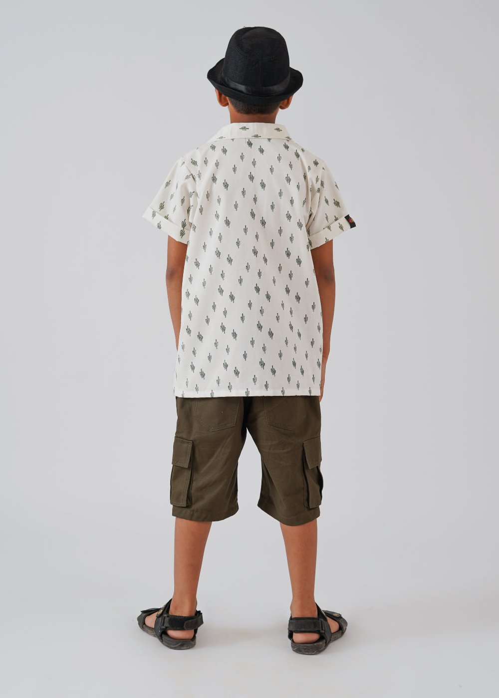 White Printed Half Sleeves Shirt