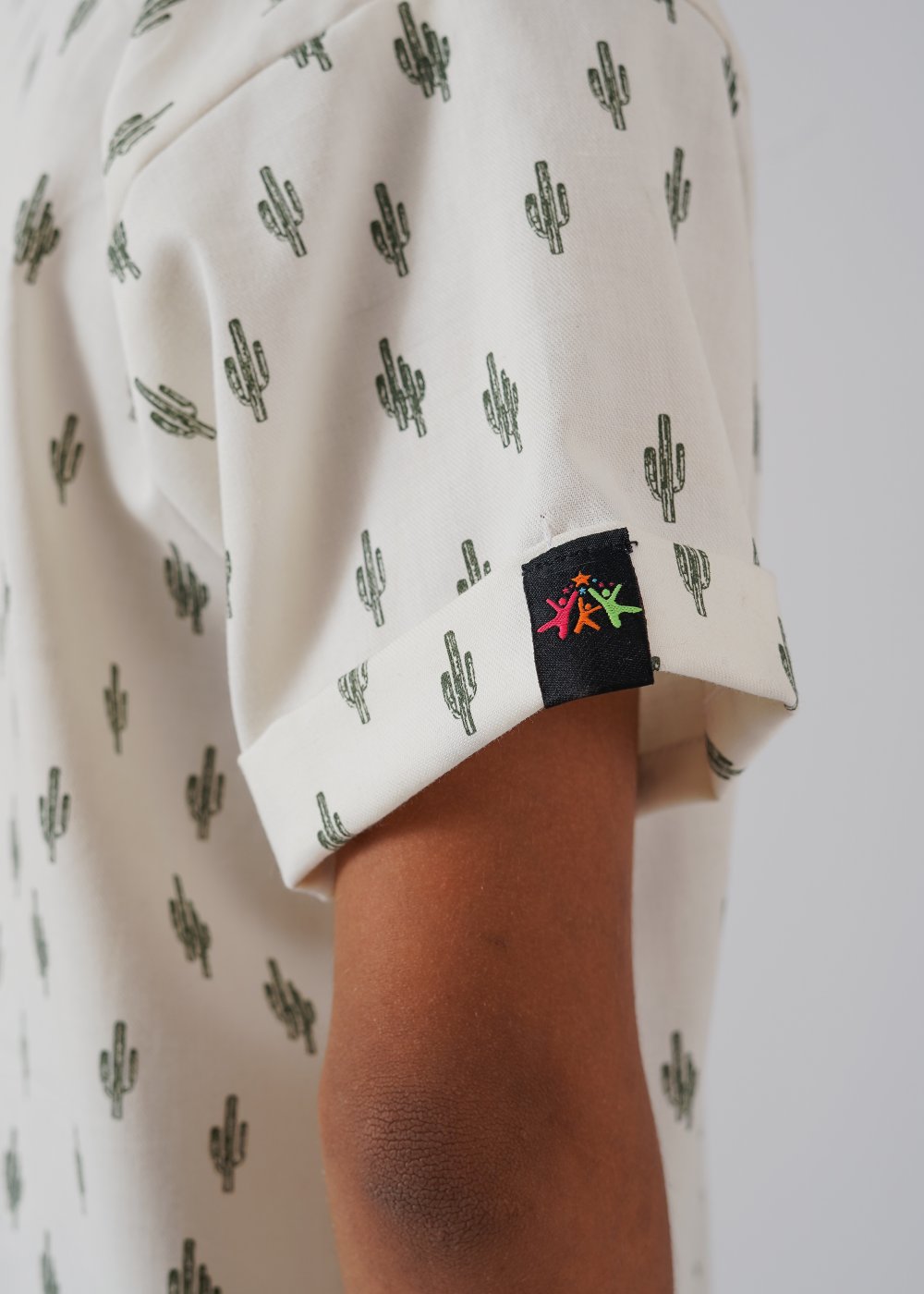 White Printed Half Sleeves Shirt