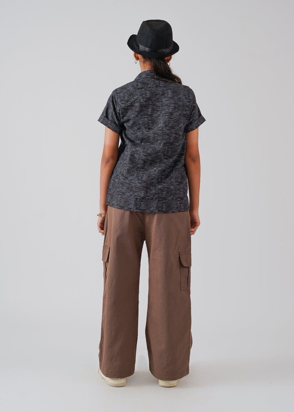 Black Printed Half Sleeves Shirt