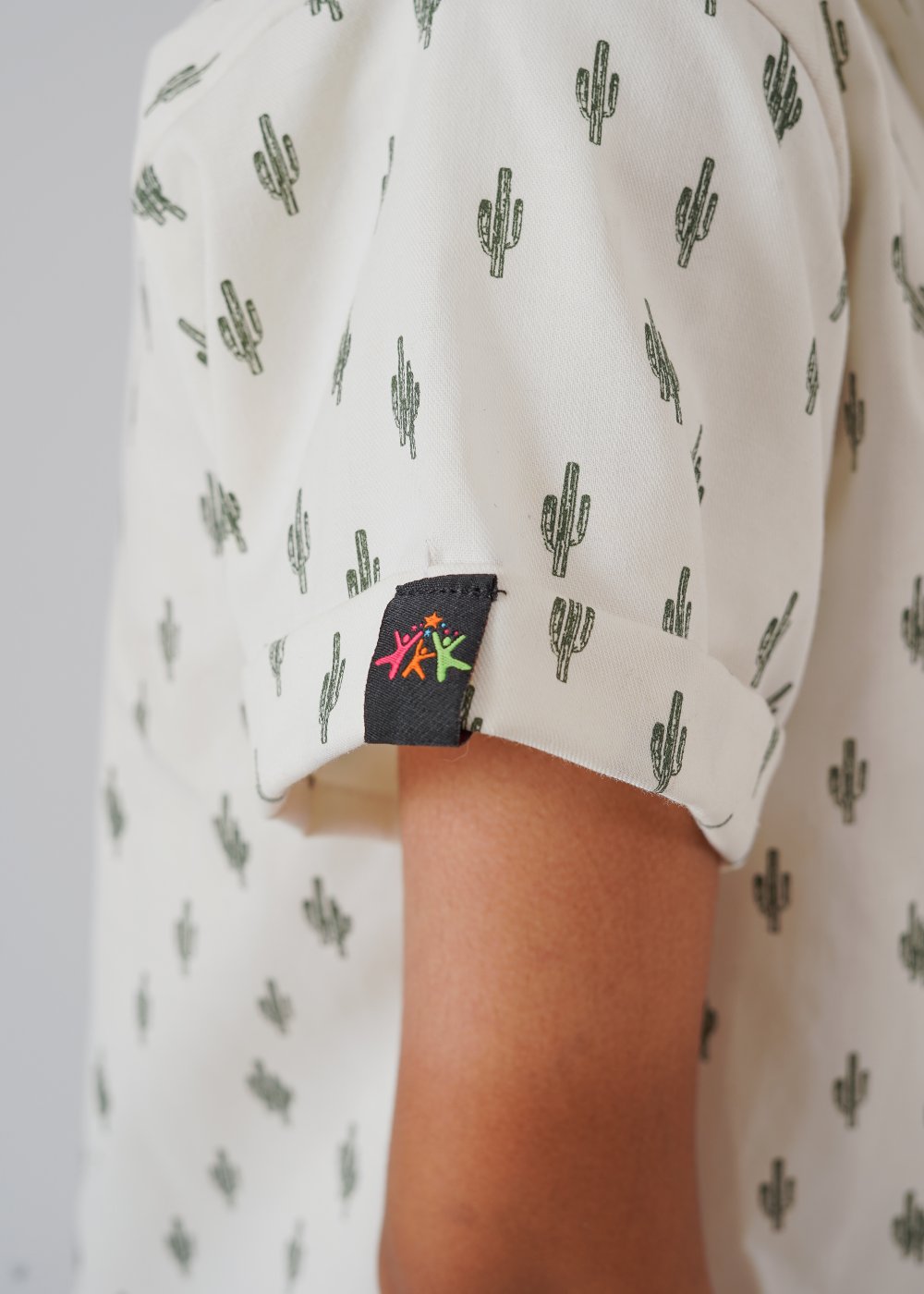 White Printed Half Sleeves Shirt